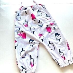 Mini heroes popsicles print white & pink romper one piece 18M